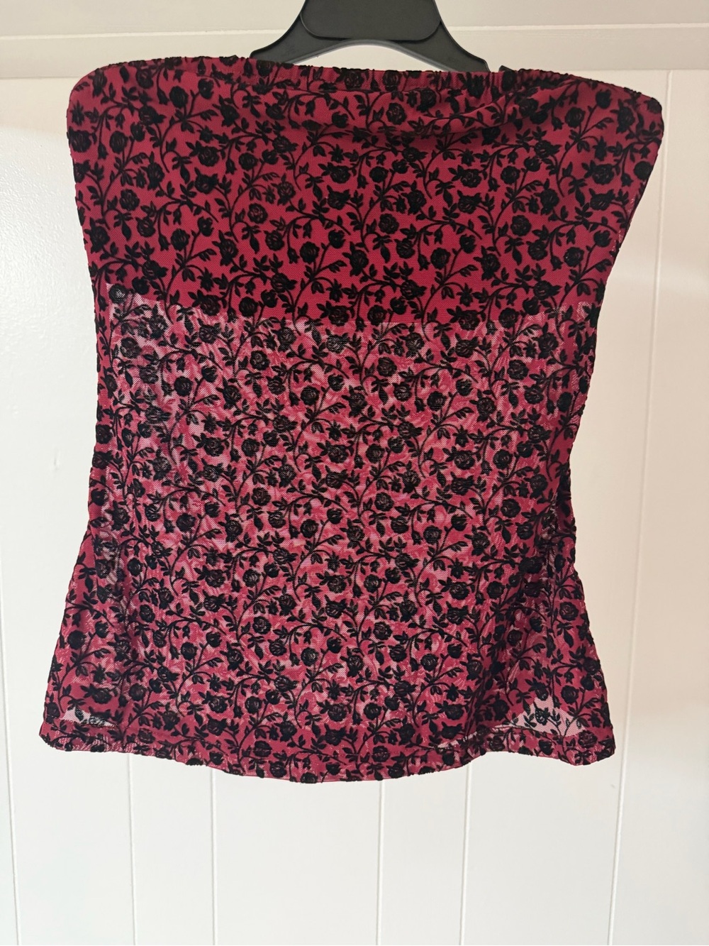Women’s Pink Floral Strapless Top